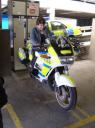 Linda on a police motorbike